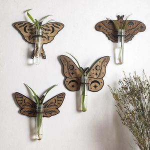 4 Pack Wood Plant Terrarium Butterfly Wall Hanging Plant Propagation Station🐘